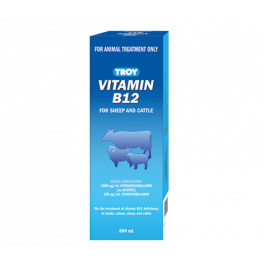 Troy Vitamin B12 Injection 500mL (for sheep & cattle)