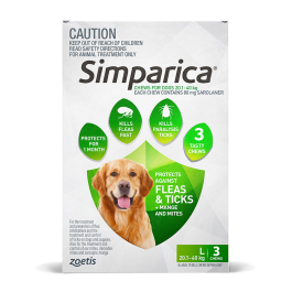 Simparica Dog Large 20.1-40kg Green 3 Pack Short Expiry