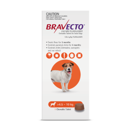 Bravecto Chewables Dog Small 4.5-10kg Orange 1 Pack - Expires 12/23