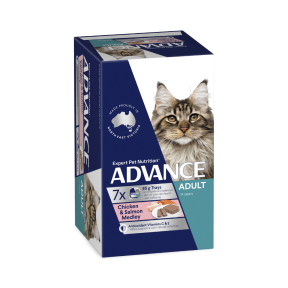 Advance Adult Cat Chicken and Salmon Medley 7 x 85g front