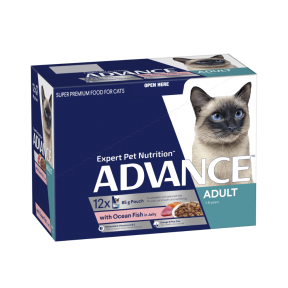 Advance Adult Cat Ocean Fish in Jelly 12 x 85g front    
