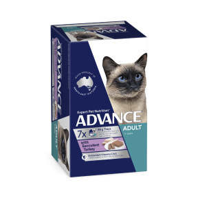 Advance Adult Cat with Succulent Turkey 7 x 85g front
