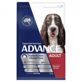 Advance Triple Action Dental Care Medium Breed Dog Chicken with Rice 13kg Front