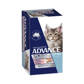 Advance Kitten Chicken & Salmon Medley 7 x 85g front