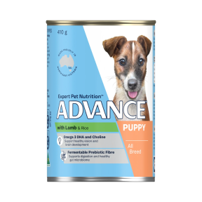 Advance Puppy Plus Growth Lamb & Rice 12 x 410g front