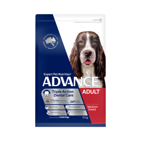 Advance Triple Action Dental Care Medium Breed Dog Chicken with Rice 13kg front