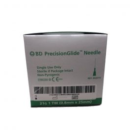 BD PrecisionGlide Needle 21G X 1" Green 100 [302015]