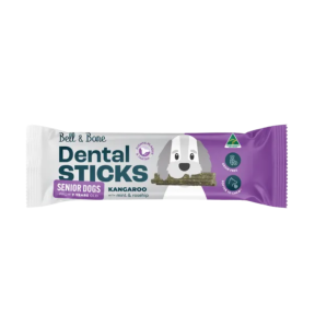 Bell & Bone Dental Sticks for Senior Dogs Kangaroo with Mint & Rosehip 1 Pack Short Expiry