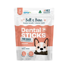 Bell & Bone Dental Sticks for Dogs Salmon with Mint & Charcoal