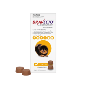 Bravecto Chewables Dog Extra Small 2-4.5kg Yellow 2 Pack Short Expiry