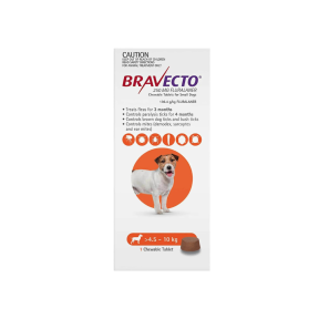 Bravecto Chewables Dog Small 4.5-10kg Orange Updated