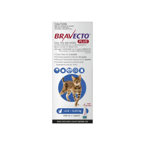 Bravecto Plus Cat 2.8-6.25kg Blue