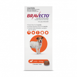 Bravecto Chewables Dog Small 4.5-10kg Orange