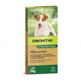 Drontal Allwormer Dog Small & Puppy Up To 3kg Tablets