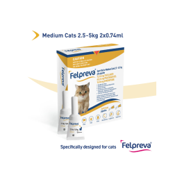 Felpreva Spot On Cat Medium 2.5-5kg Yellow 2 Pack
