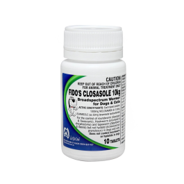Fido's Closasole 10kg broadspectrum wormer for dogs & cats 10 tablets