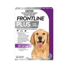 Frontline Plus Dog Large 20-40kg Purple 3 Pack Short Expiry