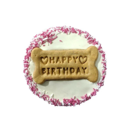 Huds & Toke Yoghurt Frosted Doggy Birthday Dog Treat Pink & White Sprinkles Short Expiry