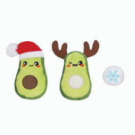 HugSmart Meow Buddies Christmas Avocado Christmas Cat Toy 10 x 6cm Front