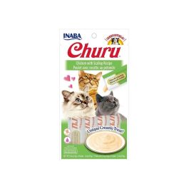 Inaba Churu Puree Chicken With Scallop Cat Treats 4 Pack 
