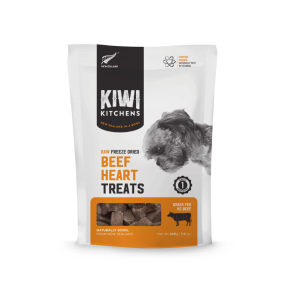 Kiwi Kitchens Raw Freeze Dried Beef Heart Dog Treats 225g Short Expiry