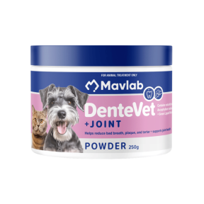Mavlab DenteVet Anti-Plaque + Joint Support Powder for Dogs & Cats 250g Short Expiry