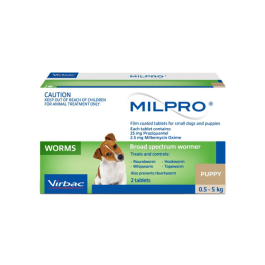 Milpro Broad Spectrum Allwormer Small Dog & Puppies 0.5kg-5kg