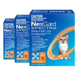 NexGard Spectra Dog Very Small 2-3.5kg Orange