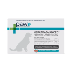 PAW Hepatoadvanced Medium and Large Dog 30 Tablets Front