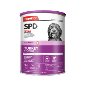 PRIME100 SPD Air-Dried Turkey & Flaxseed 600g Short Expiry