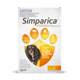 Simparica Dog Small 5.1-10kg Orange