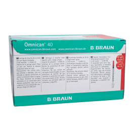 Braun Omnican Syringe Insulin 40IU 1.0ml 30G x 12mm 100's