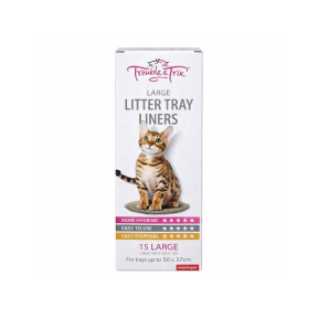 Trouble And Trix Cat Litter Tray Liners Large 15 Pack