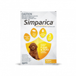 Simparica Puppies 1.3-2.5kg Yellow 3 Pack
