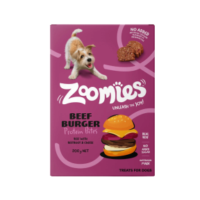 Zoomies Beef Burger Protein Bites Dog Treats 200g