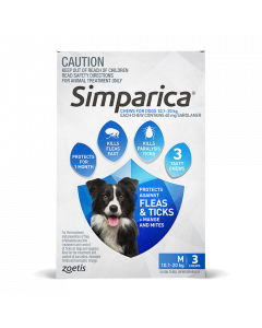 Simparica Dog Medium 10.1-20kg Blue