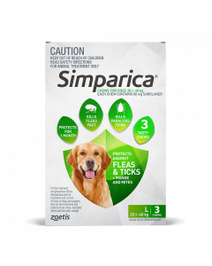 Simparica Dog Large 20.1-40kg Green