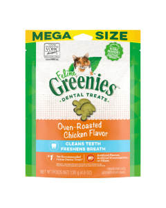 Greenies Oven-Roasted Chicken Dental Cat Treats Mega Size 130g - Expires 07/23
