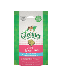 Greenies Dental Treats Cats Savoury Salmon Flavour 60g - Expires 05/23