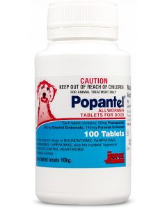 Popantel Dog 10kg 100 Tablets