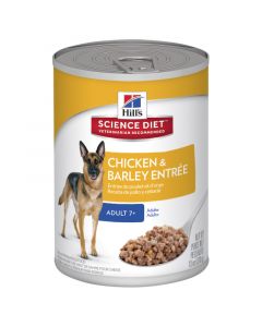 Hill's Science Diet Dog Adult 7+ Chicken & Barley Entree 12 x 370gm