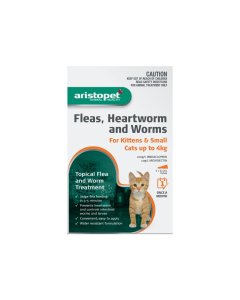 Aristopet Flea Heartworm & Worms Spot On Kittens & Small Cats Up To 4kg Orange