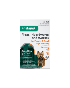 Aristopet Flea Heartworm & Worms Spot On Puppies & Small Dogs Up To 4kg Orange