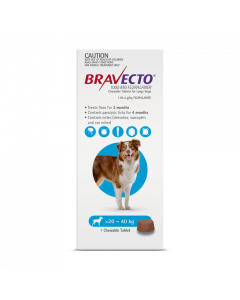 Bravecto Chewables Dog Large 20-40kg Blue