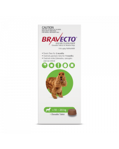 Bravecto Chewables Dog Medium 10-20kg Green