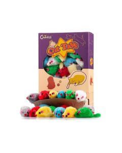 Mice Rattle Furry Cat Toy 24 Pack