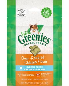 Greenies Dental Treats for Cats Oven-Roasted Chicken Flavour 60g