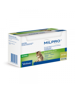 Milpro Broad Spectrum Allwormer Small Cat and Kittens 0.5kg - 2kg 24 Tablets