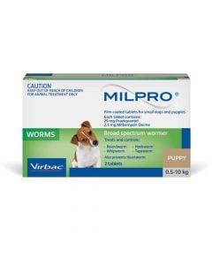 Milpro Small Dog Allwormer 2 x Tablets