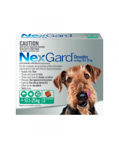 NexGard Chewables Dog Medium 10.1 - 25kg Green